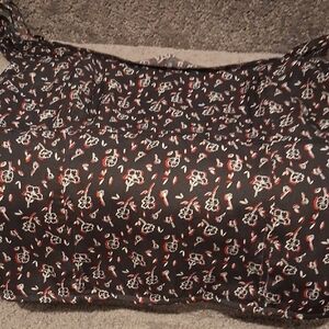 Free People Black and White Floral Top